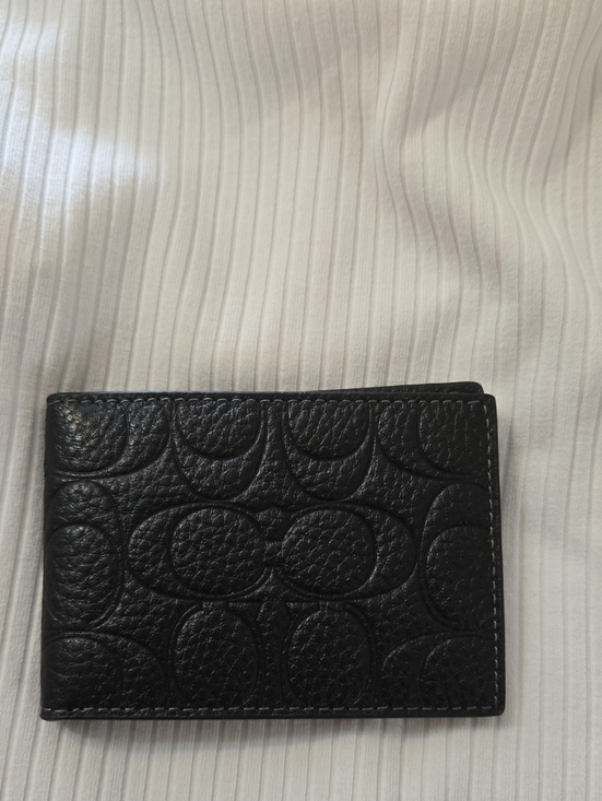 Coach Other - Coach Embossed Leather Insert Bifold Wallet Card Holder in Black